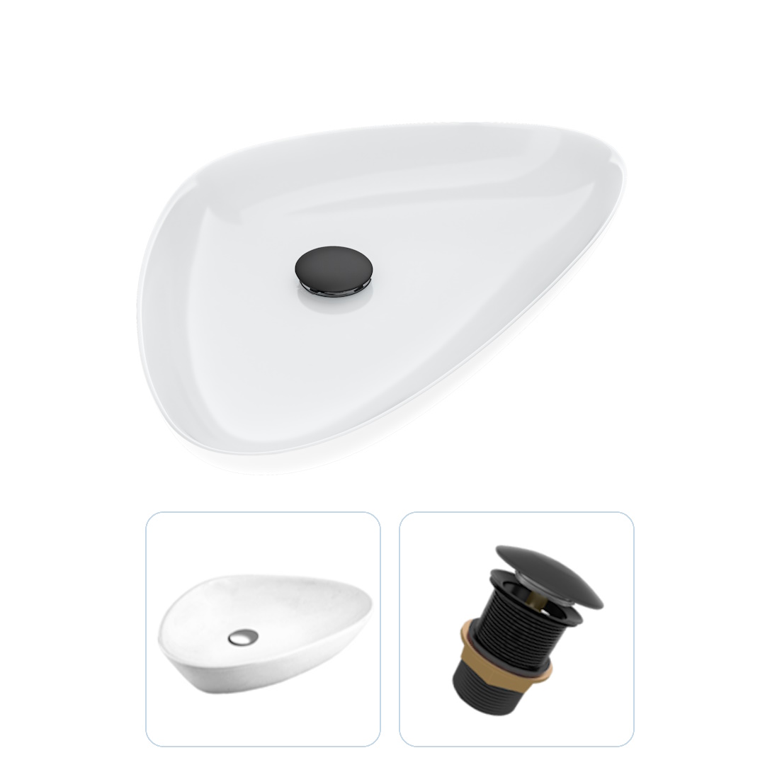 Комплект Teymi 2 в 1 для ванной: раковина Ellie 60 + выпуск без перелива черный F01605 комплект накладок для слив перелива hansgrohe