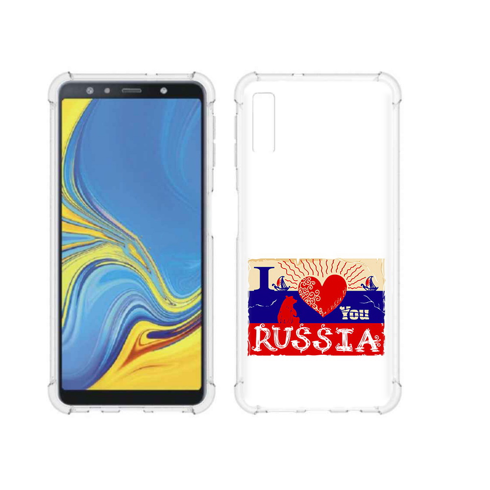 

Чехол MyPads Tocco для Samsung Galaxy A7 (2018) Люблю Россию (PT95255.558.112), Прозрачный, Tocco