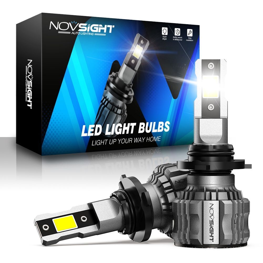 

Светодиодная лампа Novsight N72 HB3 9005 цоколь P20d 72Вт 2шт 15000Лм 6500К яркий свет LED, Автомобильная лампа