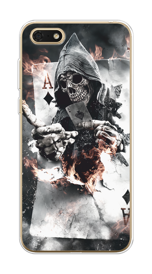 

Чехол на Huawei Honor 7A/7A Prime/Y5 Prime 2018/Y5 2018 "Карты черепа в капюшоне", 65950-1