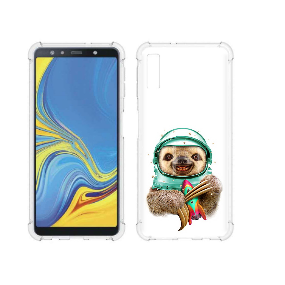 Чехол MyPads Tocco для Samsung Galaxy A7 (2018) Ленивец астронавт (PT95255.558.104)