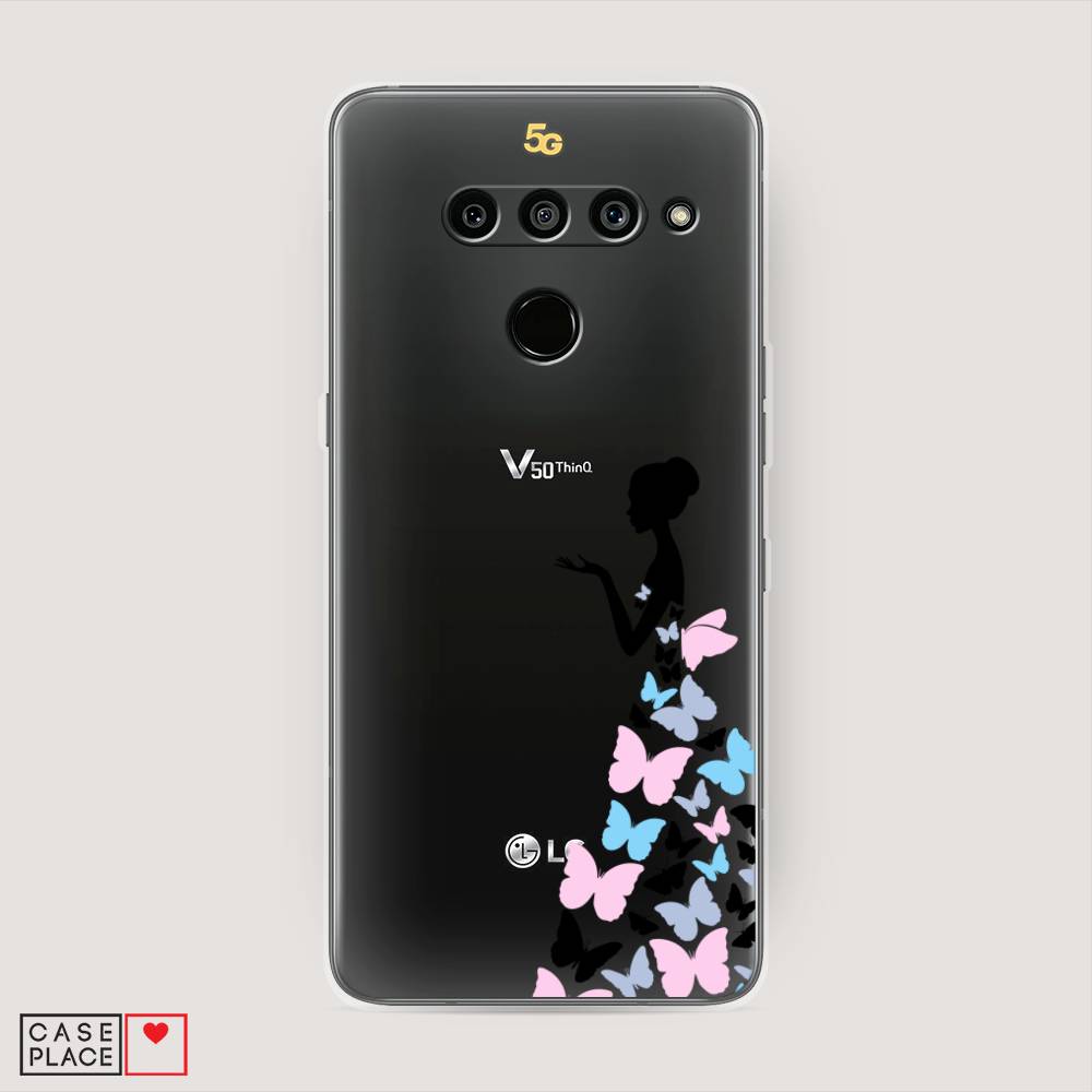 фото Чехол awog "платье из бабочек" для lg v50 thinq