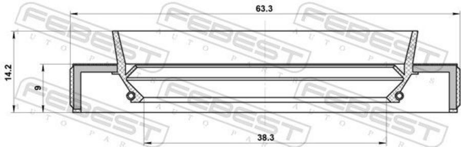 

Сальник переднего привода l mazda 3/5/6/cx-3/cx-6 /38,3x63,3x9x14,2mm febest 95hby-4063091