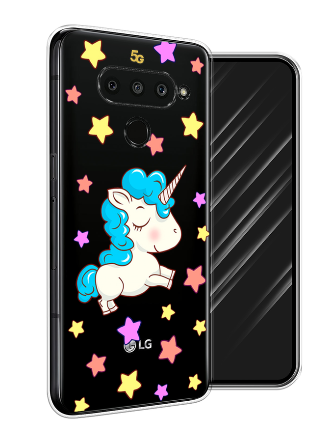 

Чехол Awog на LG V50 ThinQ "Звездный единорог", Белый;голубой;розовый, 83850-2
