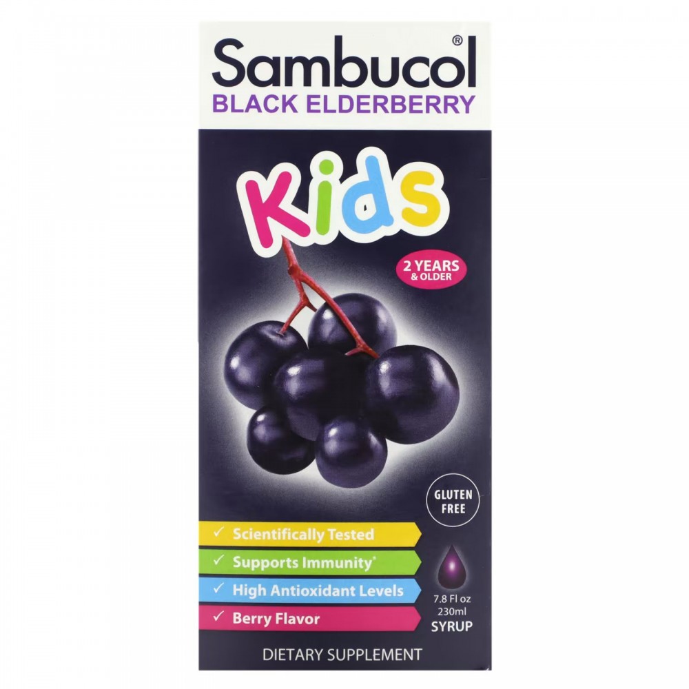 

Черная бузина Sambucol Kids сироп для укрепления иммунитета 8360 мг, флакон 230 мл