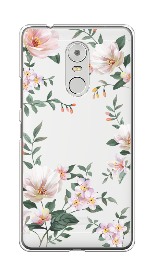 

Чехол на Lenovo K6 Note "Beautiful white flowers", Бежевый;зеленый, 112250-1
