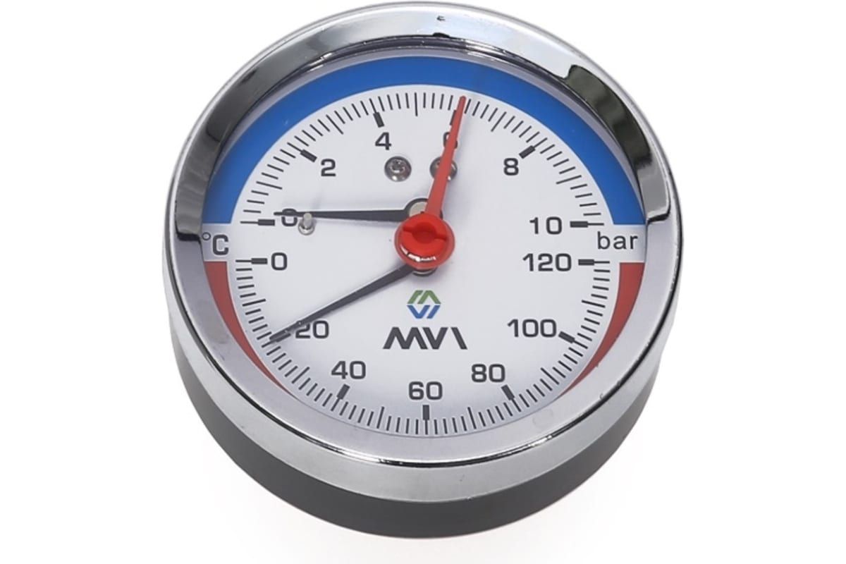 

Аксиальный термоманометр MVI до 6 бар, 0C-120C, D80 мм, подключение G1/2 ATM.80.12006.04