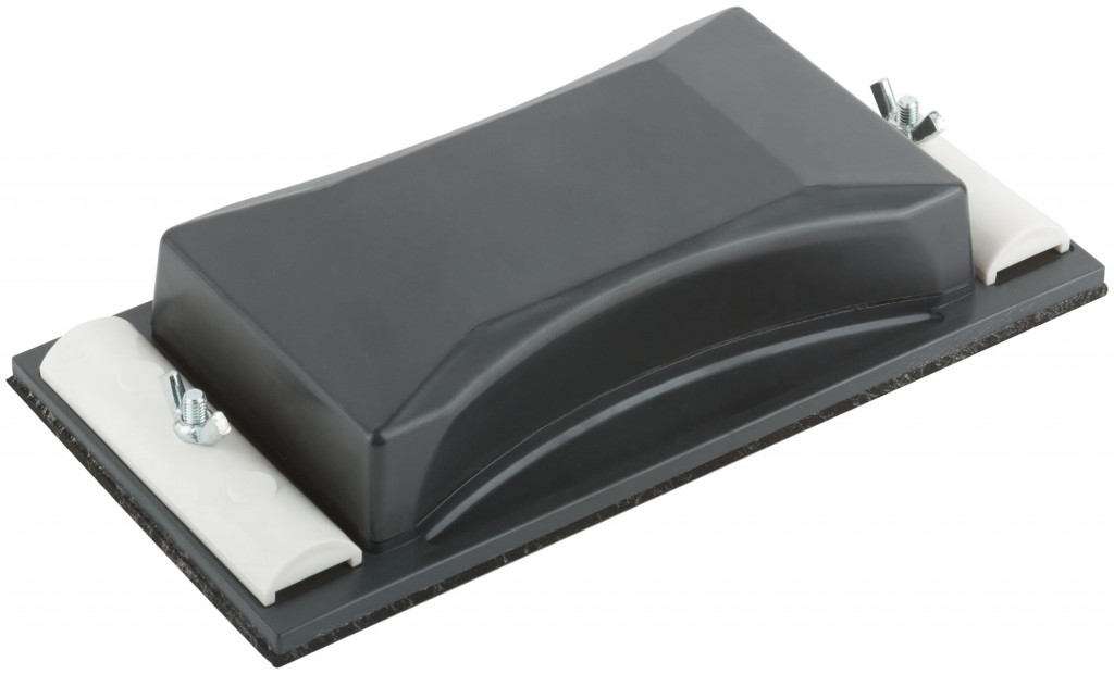 Держатель для наждачной бумаги MOS, пластиковый с металическим прижимом, черный 210х105 мм подошва для наждачной бумаги sturm 90 мм mf5630c 503