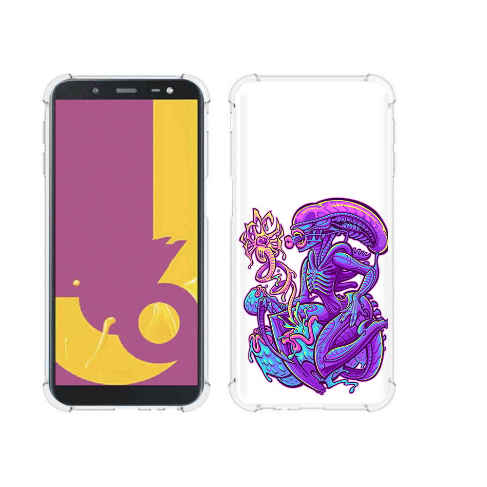 

Чехол MyPads Tocco для Samsung Galaxy J6+ (2018) чужой фиолетовый цвет (PT119175.557.693), Прозрачный, Tocco