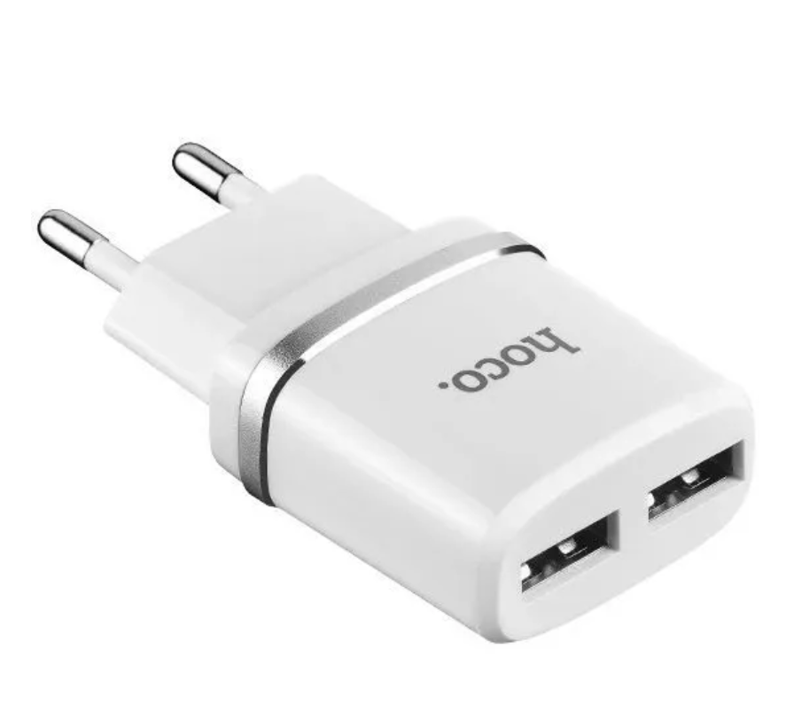 

HOCO HC-47766 C12/ Сетевое ЗУ + Кабель Lightning 1m/ 2 USB/ Выход: 12W/ White