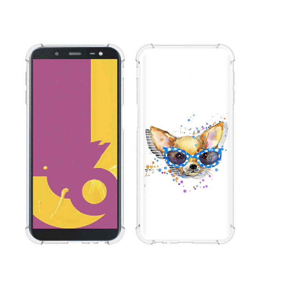 

Чехол MyPads Tocco для Samsung Galaxy J6+ (2018) чихуа-хуа в очках (PT119175.557.691), Прозрачный, Tocco