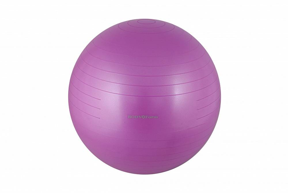 фото Мяч гимнастический bf-gb01ab (30") 75 см. "антивзрыв" фиолетовый body form