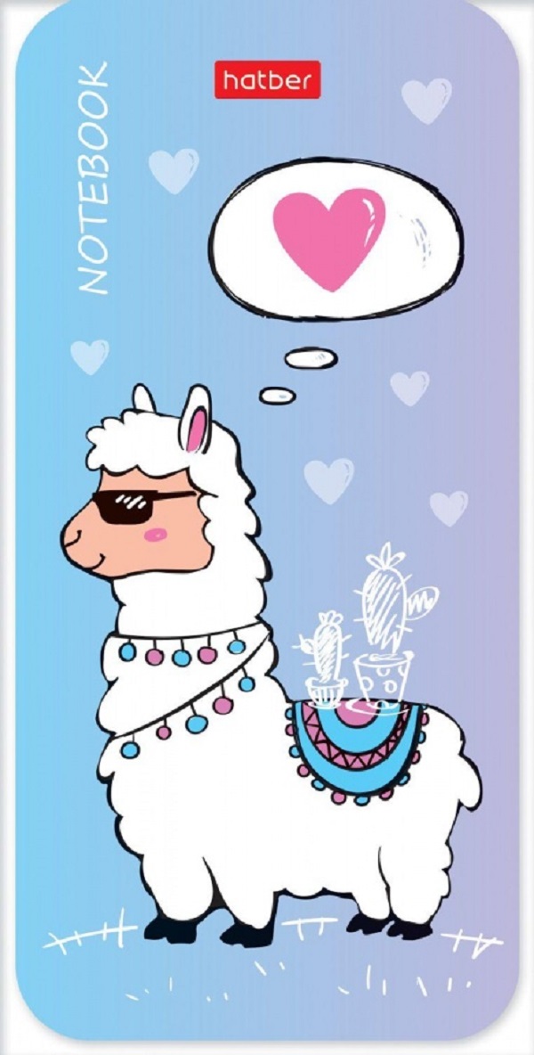 

Блокнот Hatber 48л, А6 I love lama, линейка, склейка