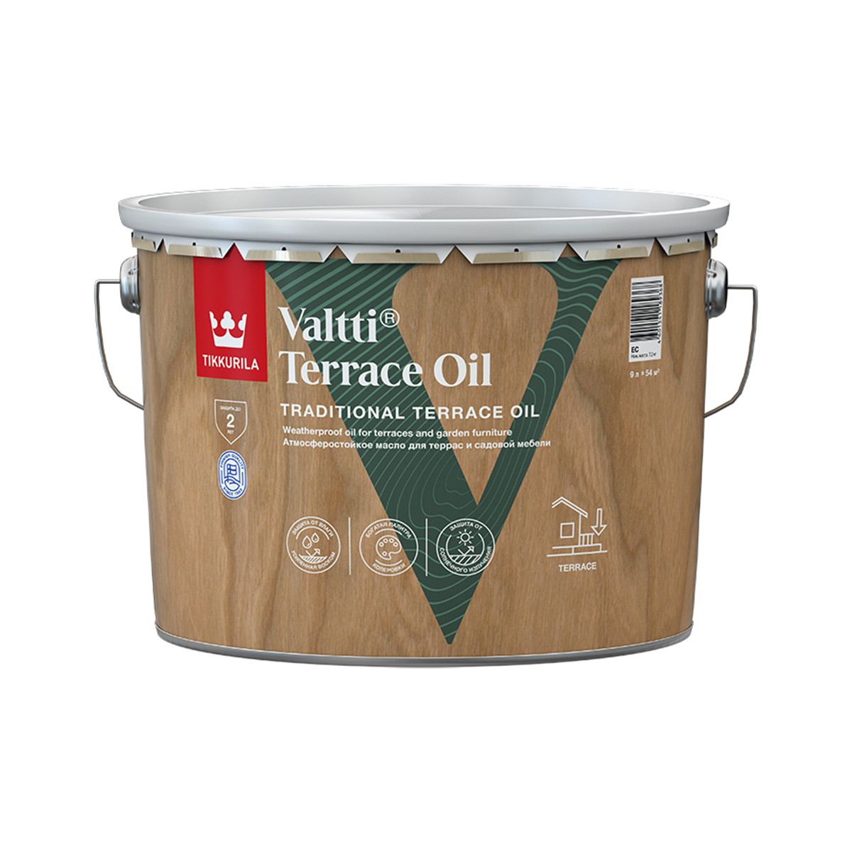 Масло для террас Valtti Terrace Oil (Валтти) TIKKURILA 9 л бесцветное (база ЕС)