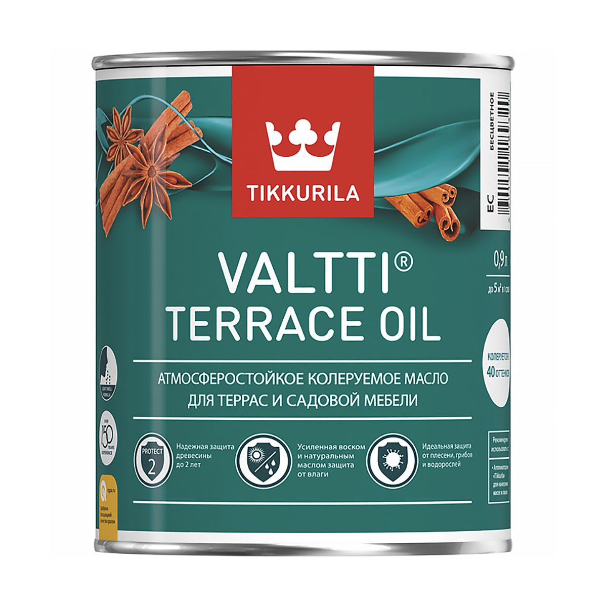 Масло для террас Valtti Terrace Oil (Валтти) TIKKURILA 0,9 л бесцветное (база ЕС)