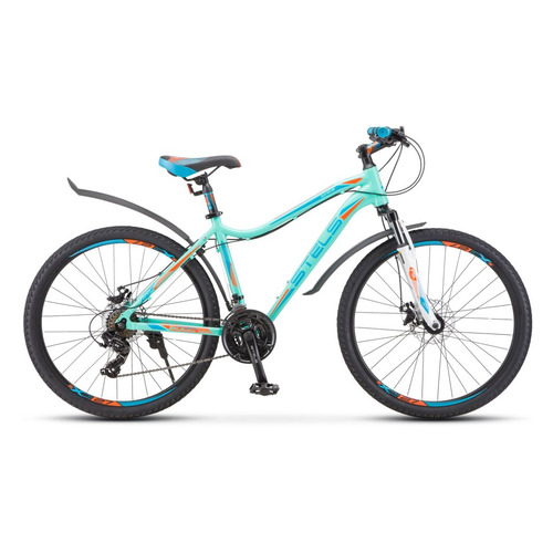 

Велосипед STELS Miss 6000 MD горный (взрослый), рама 15", колеса 26", бирюзовый, 15.38кг [