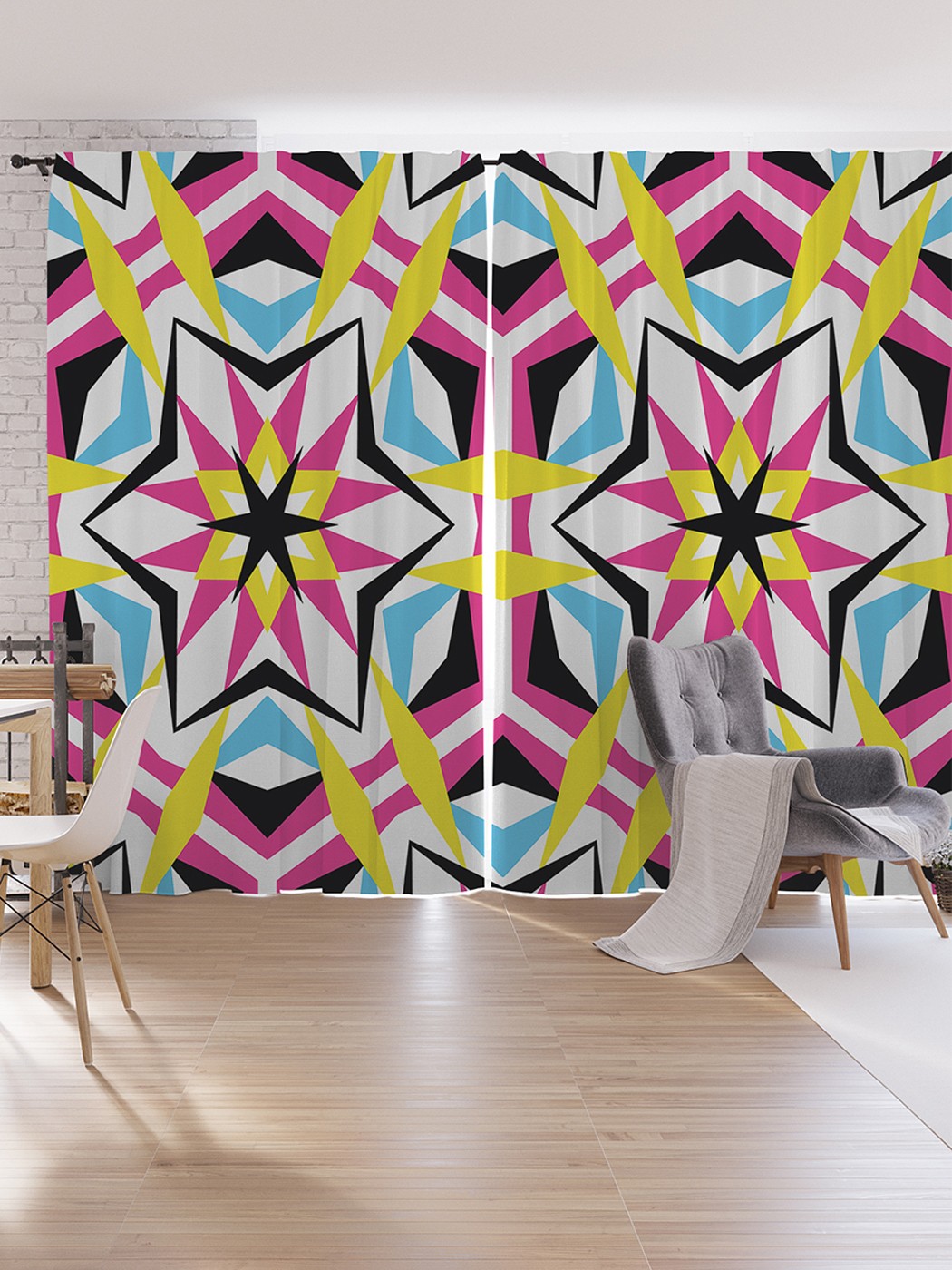 

Шторы под лён JoyArty "Краски воображения", серия Oxford DeLux, 340х265 см, Краски воображения