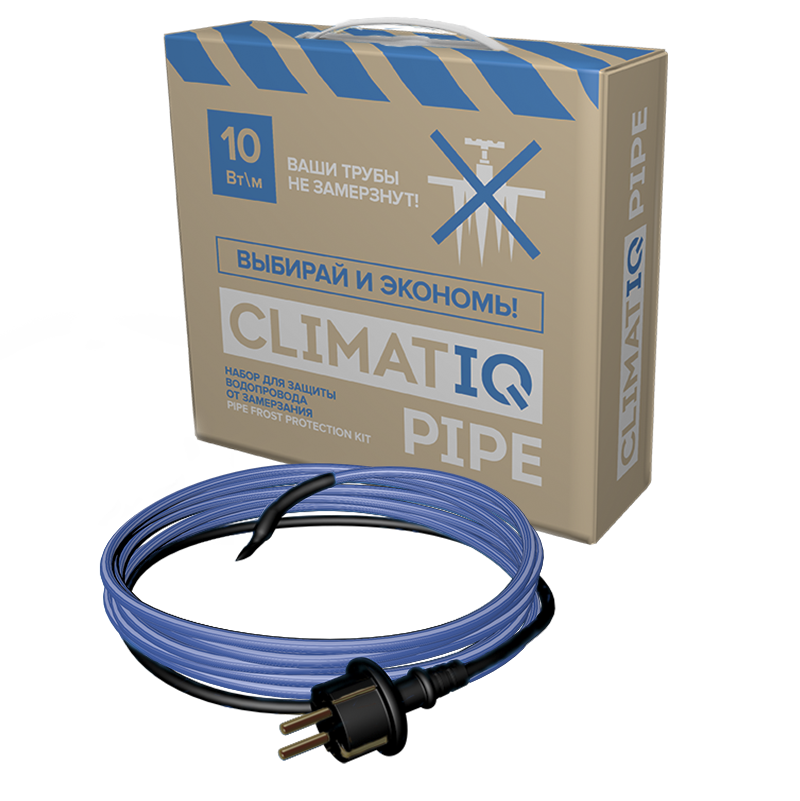 Набор для защиты водопровода от замерзания CLIMATIQ PIPE 10 м набор постоянной мощности для защиты водопровода от замерзания iq pipe cw32м
