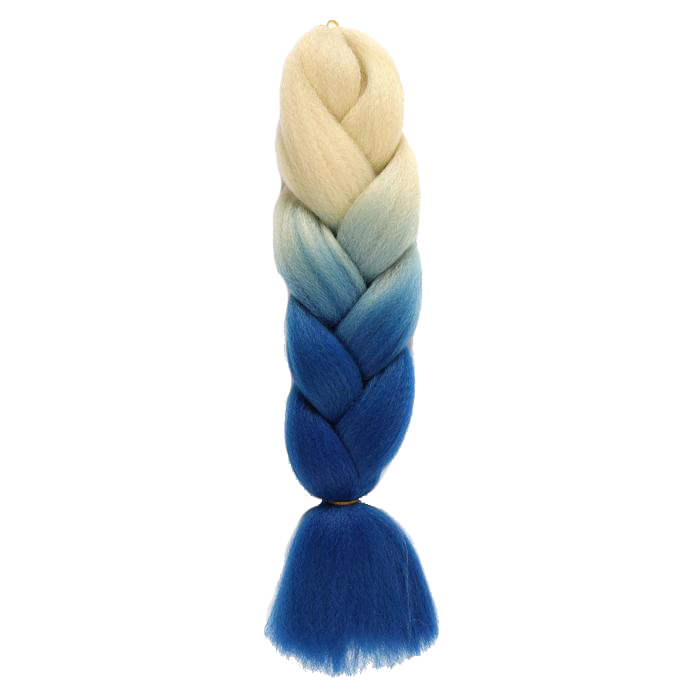 Канекалон ZUMBA двухцветный, гофрированный, 60 см, 100 гр, цвет блонд/синий(#BY46) 5267990