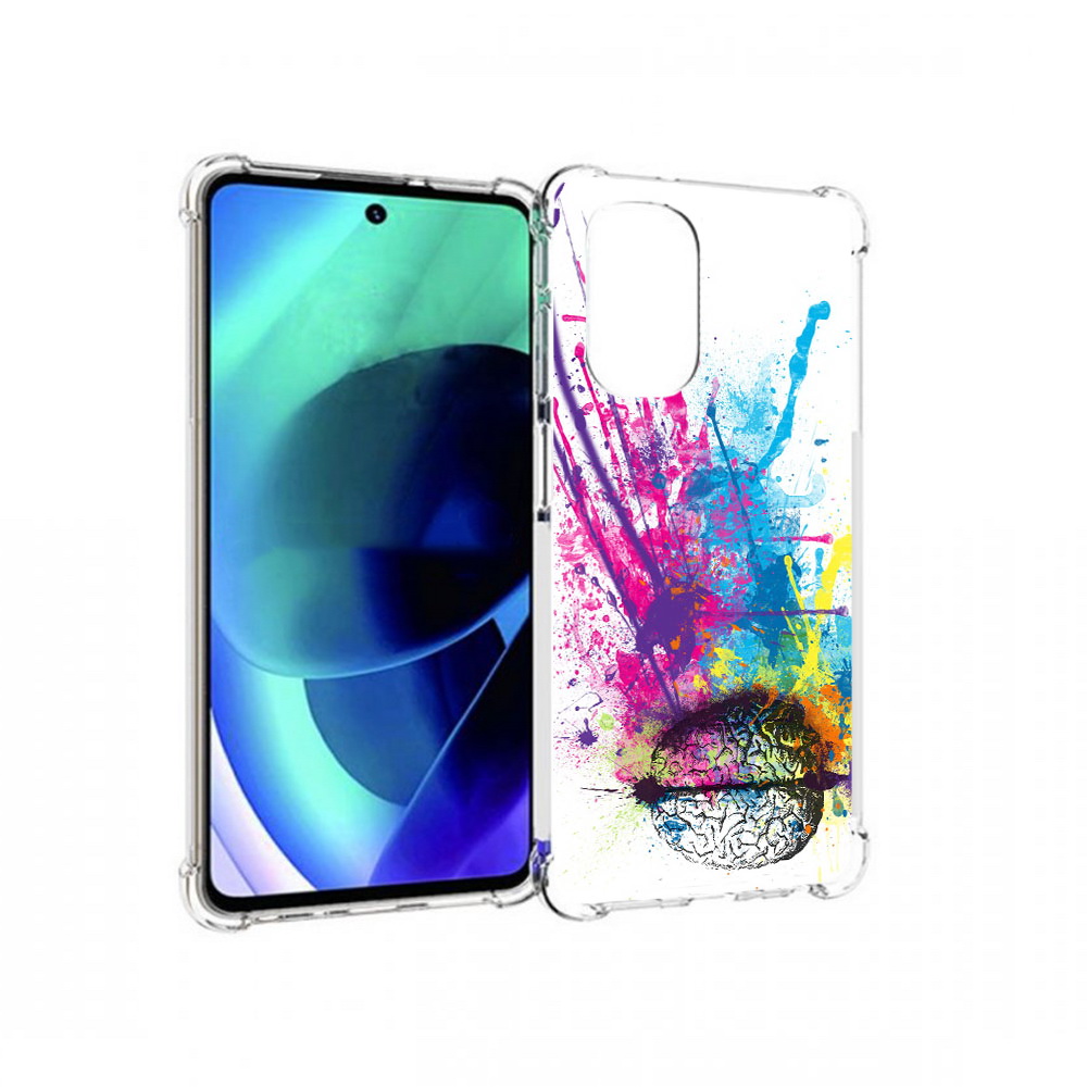 

Чехол MyPads Tocco для Motorola Moto G51 яркий красочный мозг (PT227078.365.710), Прозрачный, Tocco