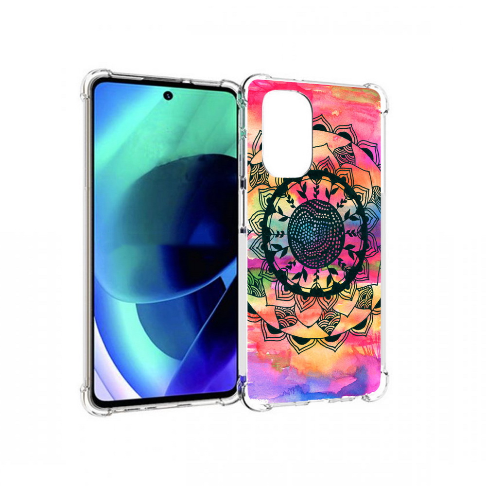 

Чехол MyPads Tocco для Motorola Moto G51 яркая абстракция круглый цветок, Прозрачный, Tocco