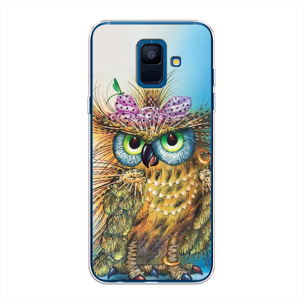 

Чехол на Samsung Galaxy A6 "Модная сова", Коричневый;голубой, 25950-1