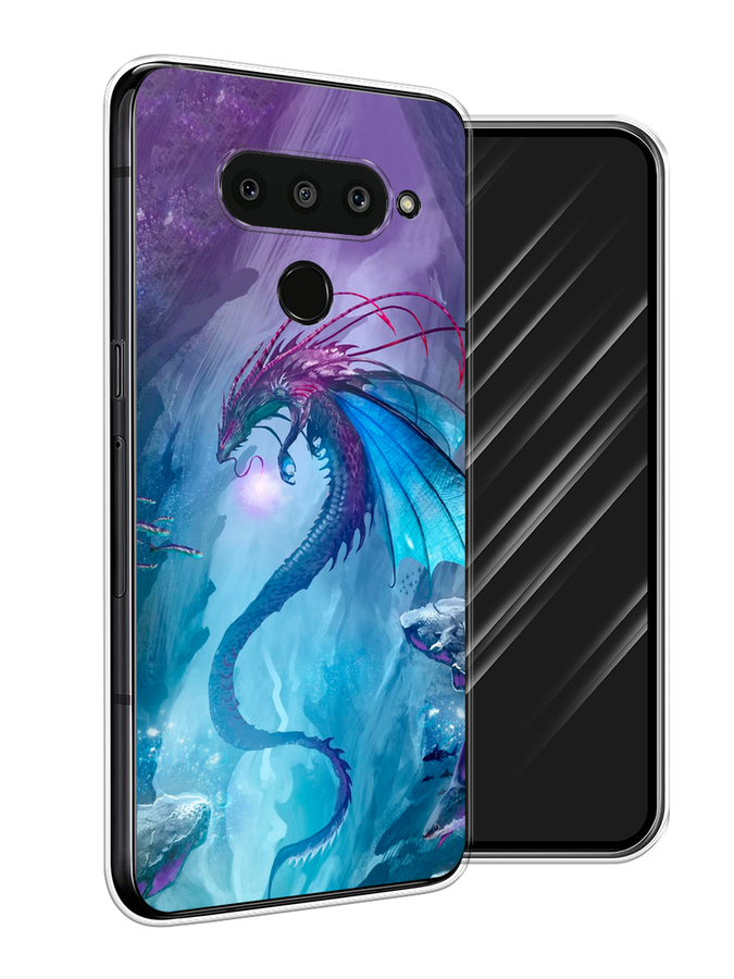 

Чехол Awog на LG V50 ThinQ "Водный дракон", Голубой;фиолетовый;синий, 83850-2