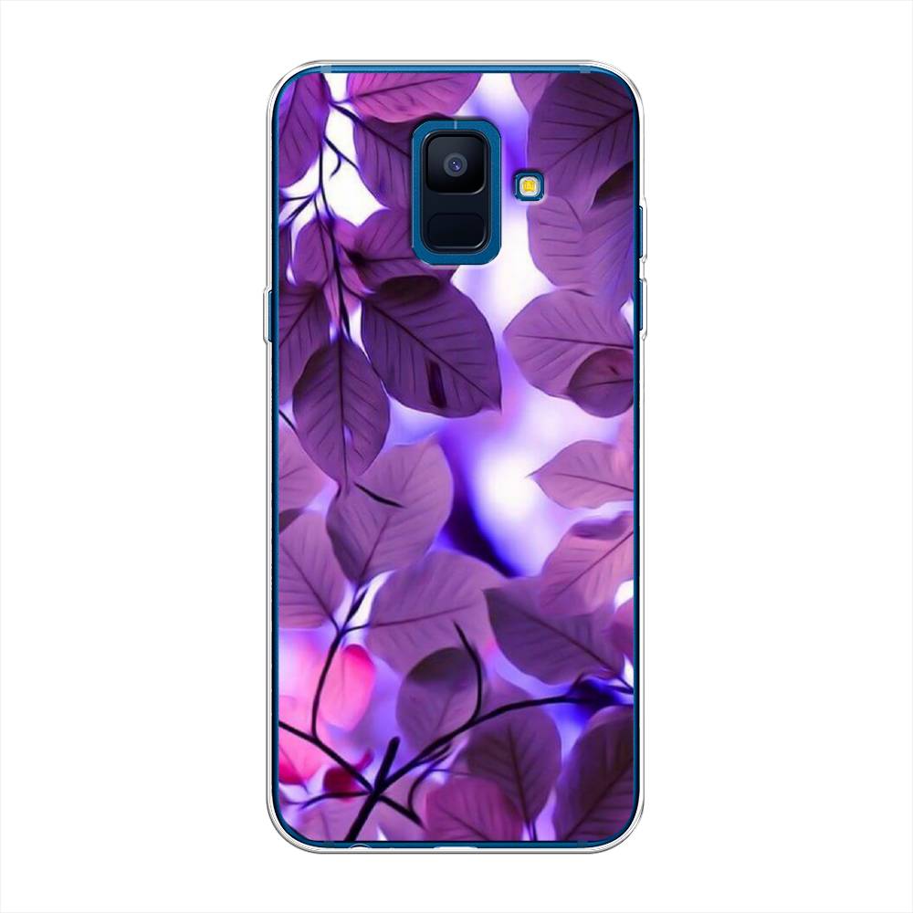 

Чехол на Samsung Galaxy A6 "Сиреневые листики", Фиолетовый;голубой, 25950-2