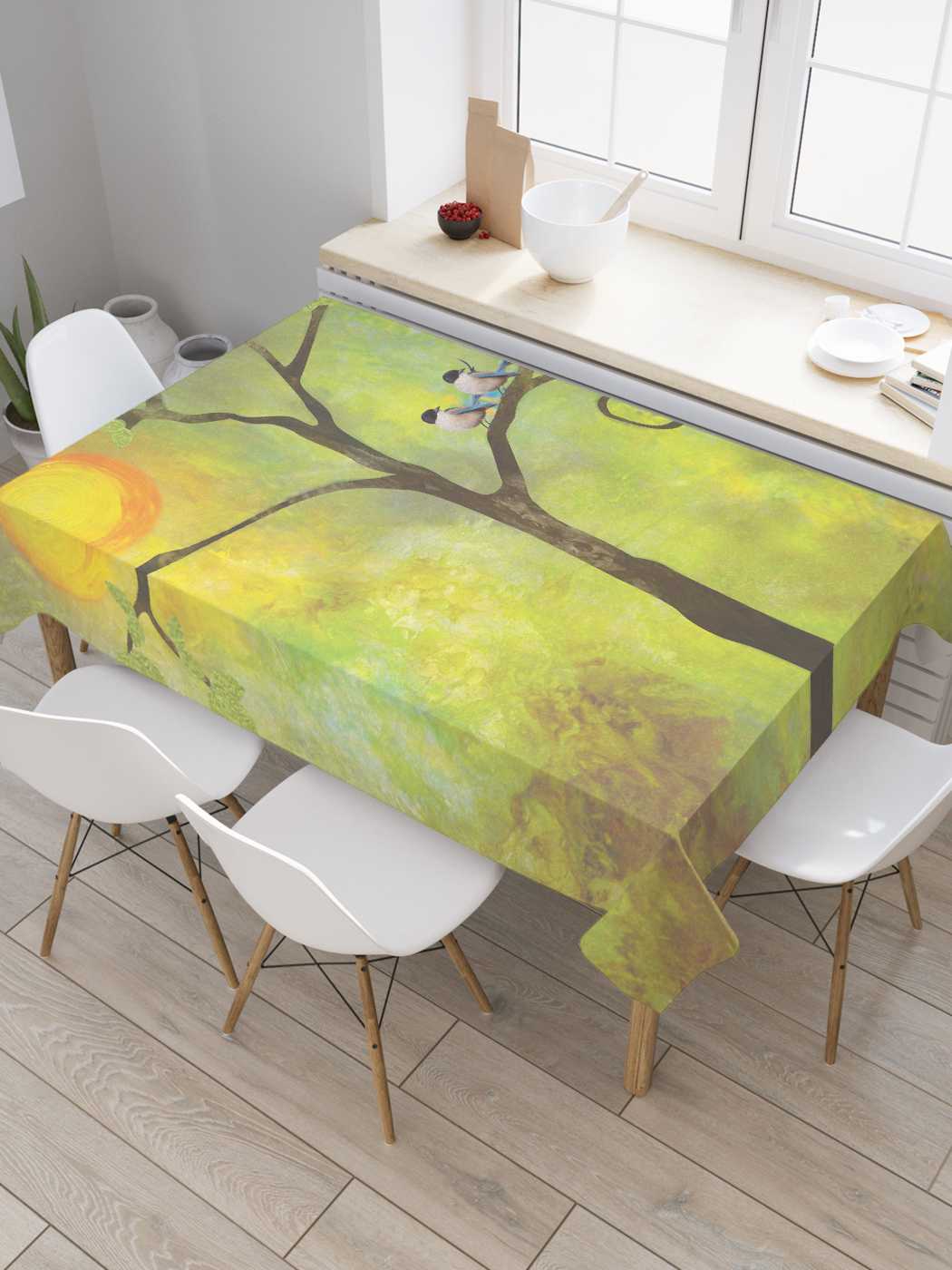 

Скатерть прямоугольная JoyArty "Птицы ждут тепла" из сатена, 120x145 см, Синий, Птицы ждут тепла