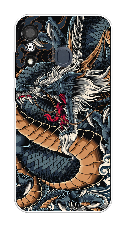 

Чехол на Itel A27 "Japanese Dragon", Коричневый;черный;синий, 3200450-1