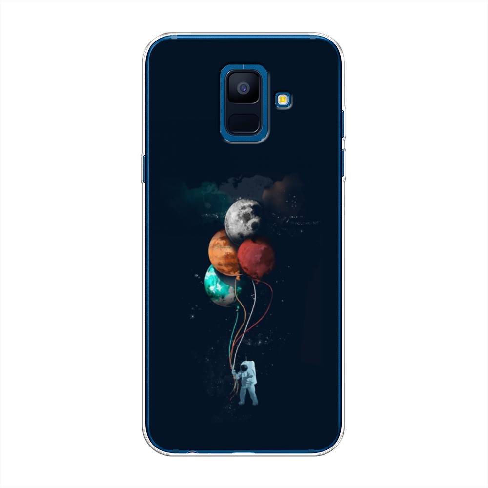 

Чехол на Samsung Galaxy A6 "Космонавт с шариками", Разноцветный, 25950-4