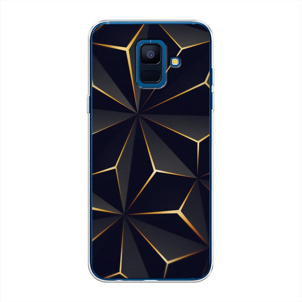 

Чехол на Samsung Galaxy A6 "Черные полигоны", Золотистый;черный, 25950-3
