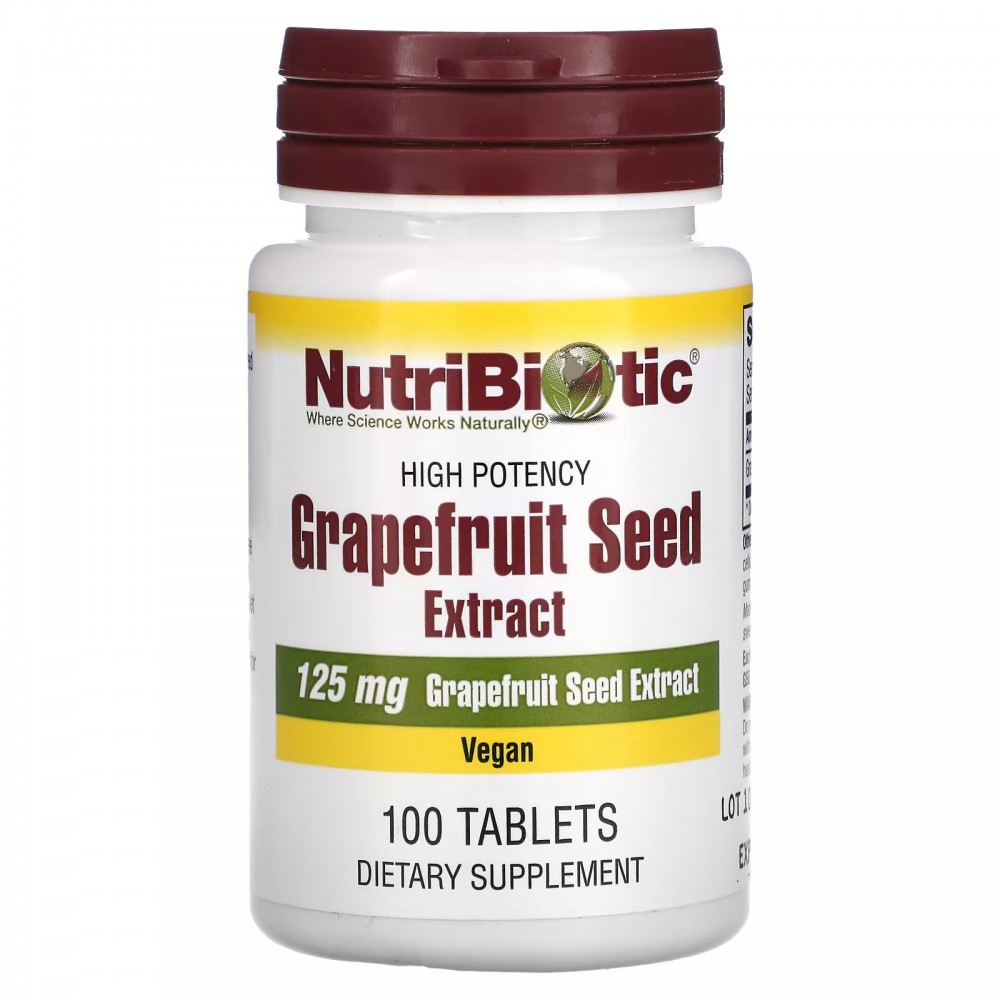 

Экстракт семян грейпфрута NutriBiotic 125 мг, 100 таблеток