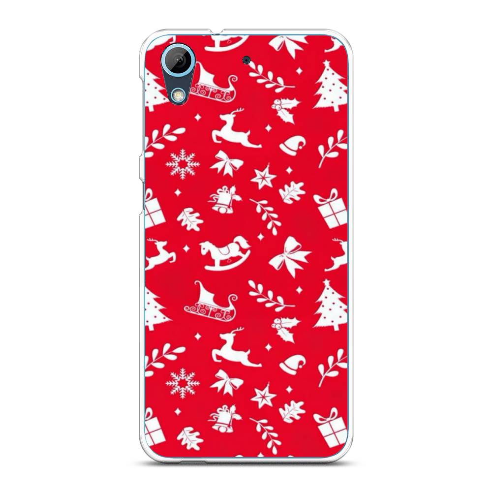 

Чехол на HTC Desire 626 "Красный новогодний фон", Красный;белый, 101350-5