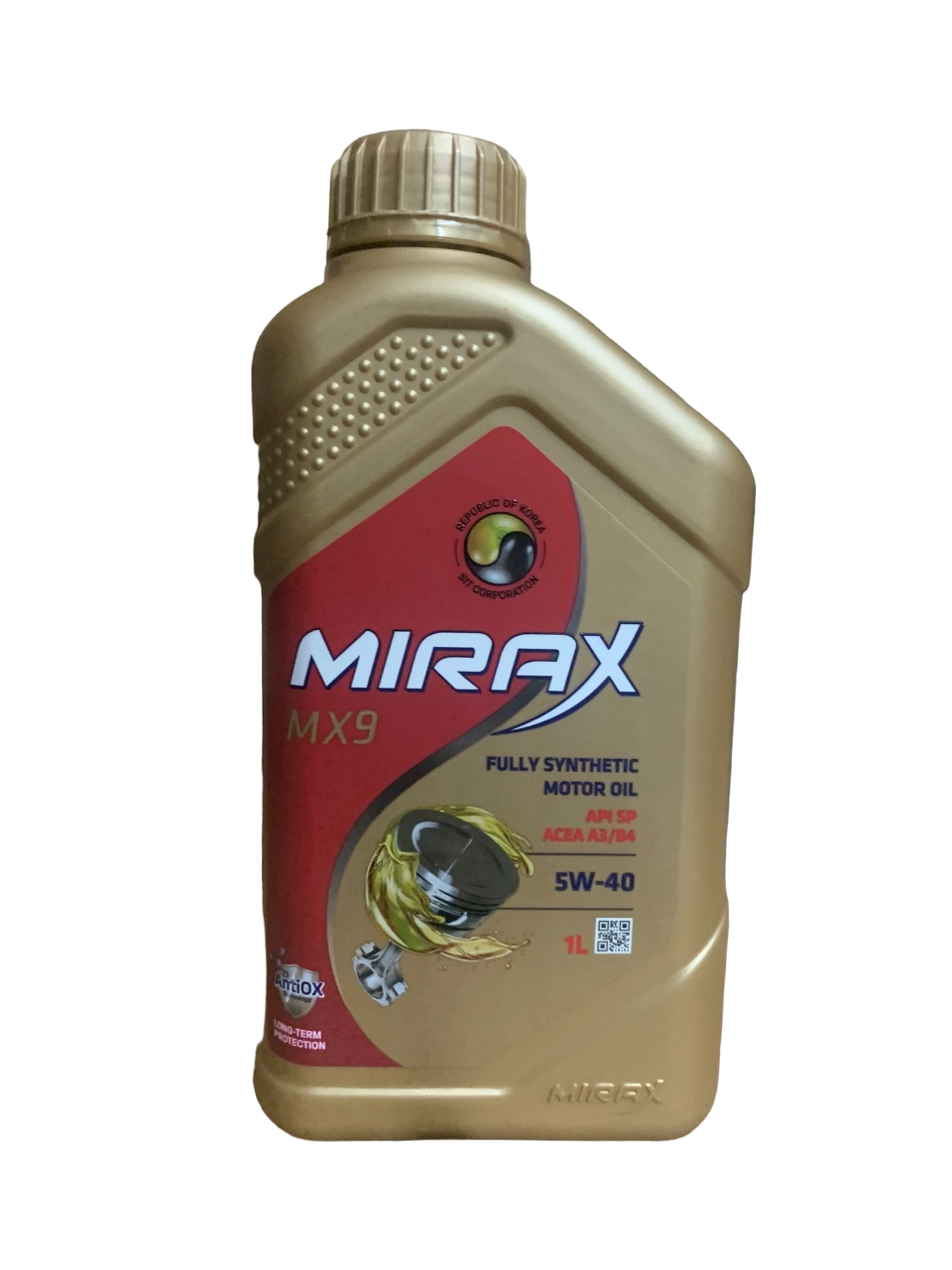 Моторное масло MIRAX MX9 SAE 5W-40, API SP, ACEA A3/B4 Синтетическое 1 л