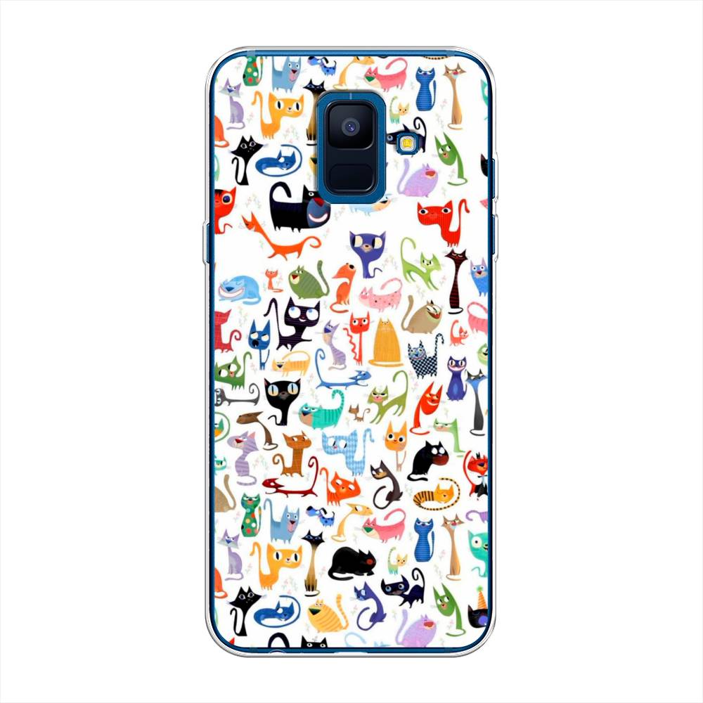 

Чехол на Samsung Galaxy A6 "Цветные коты", Разноцветный, 25950-1