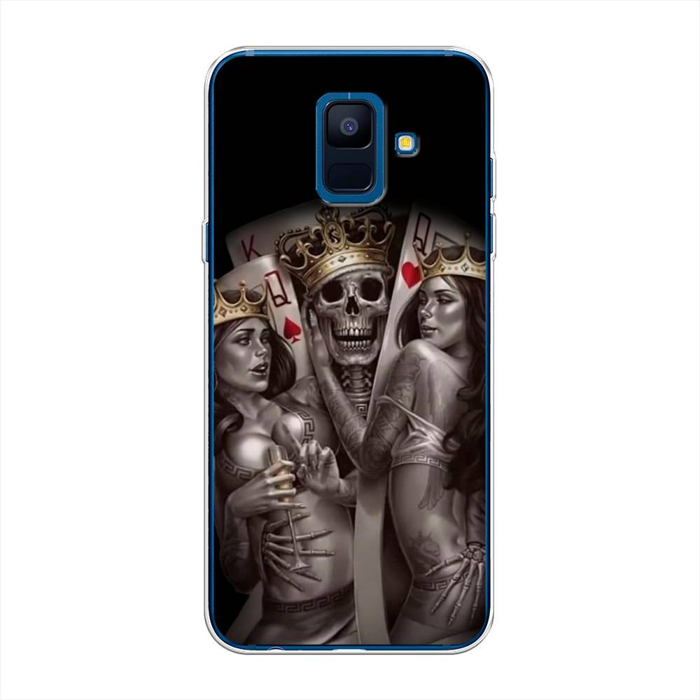 

Чехол на Samsung Galaxy A6 "Карты король и королевы", Серый;желтый, 25950-6