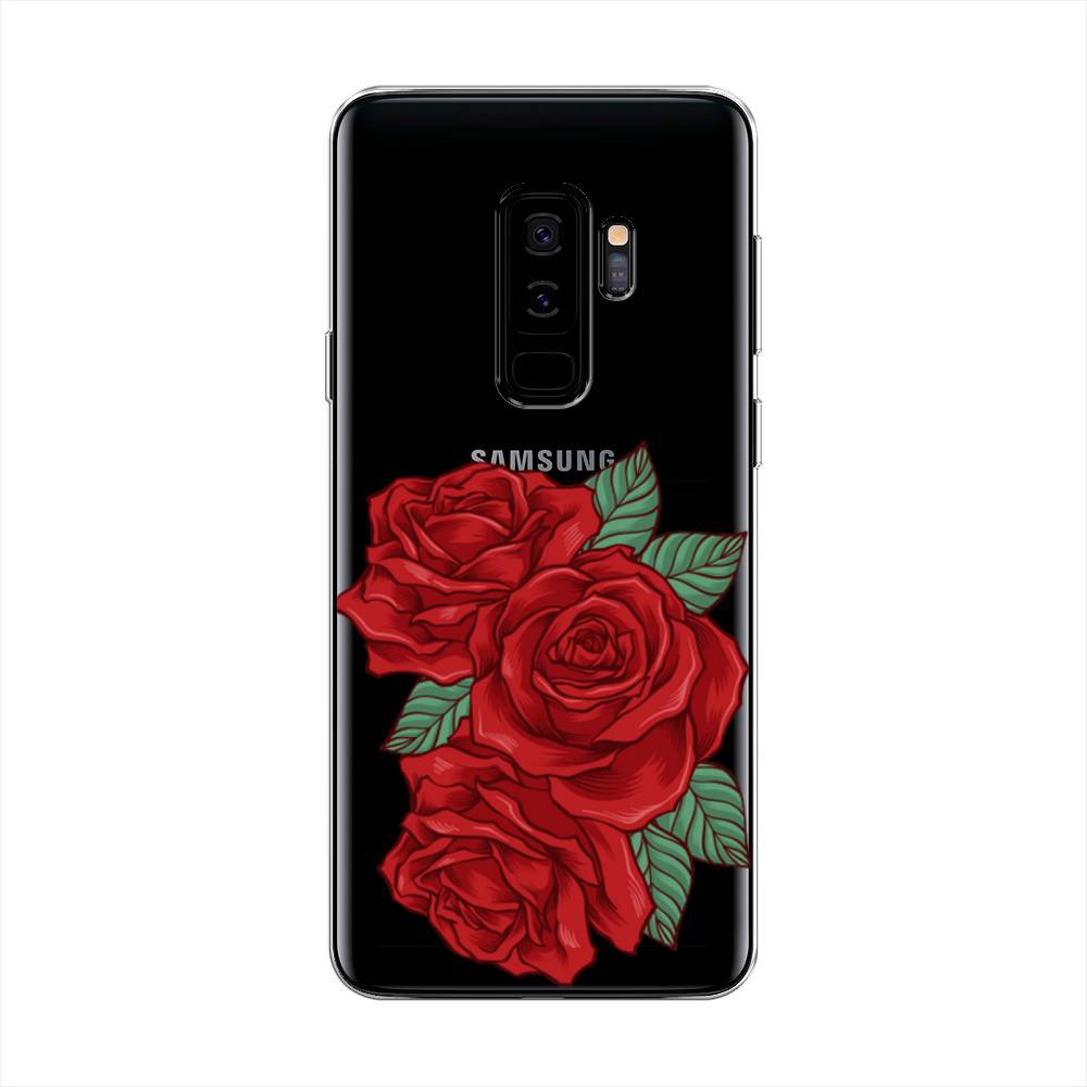 

Чехол на Samsung Galaxy S9 Plus "Три алые розы", Красный, 25850-2