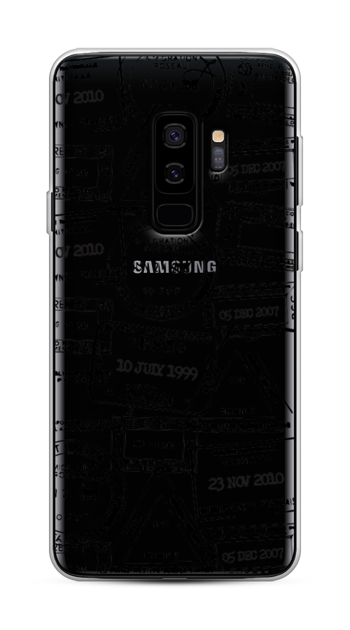 

Чехол на Samsung Galaxy S9 Plus "Visa stamps 2", Белый;черный;серый, 25850-2