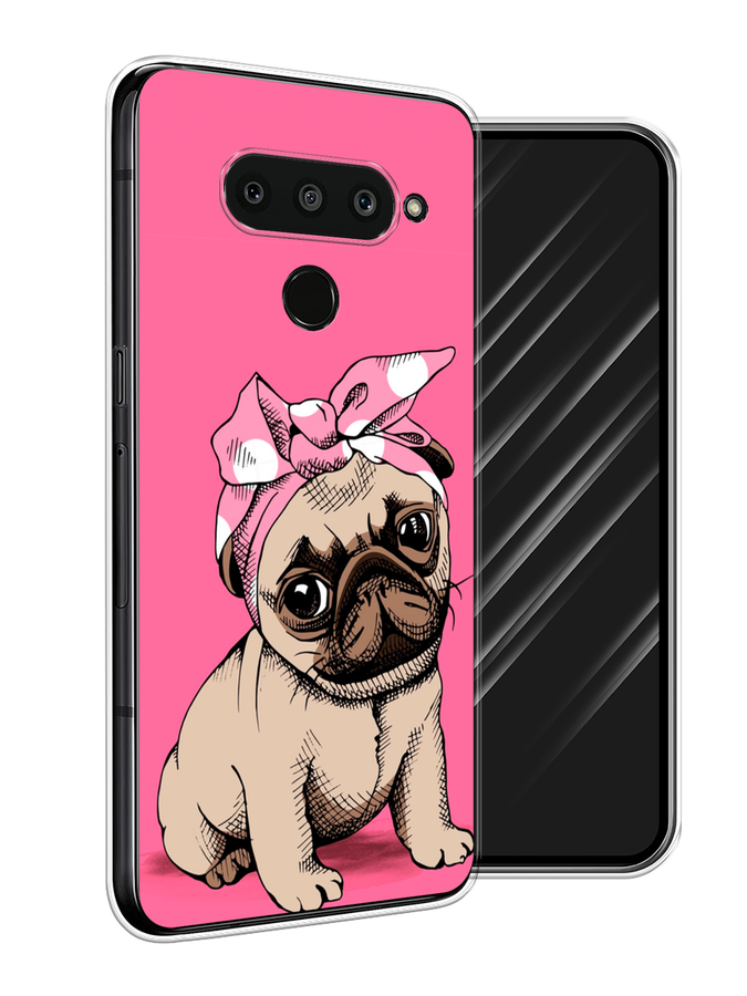 

Чехол Awog на LG V50 ThinQ "Dog Pin-Up", Розовый;бежевый, 83850-2