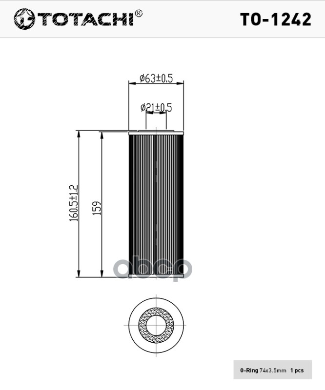 фото Фильтр масляный totachi to1242 / =hu7271x/ 104 180 07 09 mann hu 727/1x totachi арт. to124