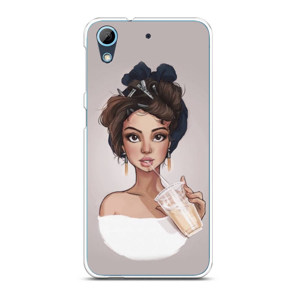 

Чехол на HTC Desire 626 "Девушка с фраппе", Серый, 101350-6
