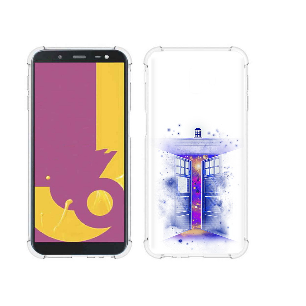 

Чехол MyPads Tocco для Samsung Galaxy J6+ (2018) фиолетовый уголок абстракция, Прозрачный, Tocco