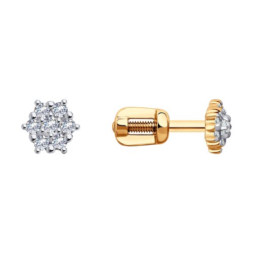 

Серьги пусеты из золота TEO MAORI 829905, фианит, 829905
