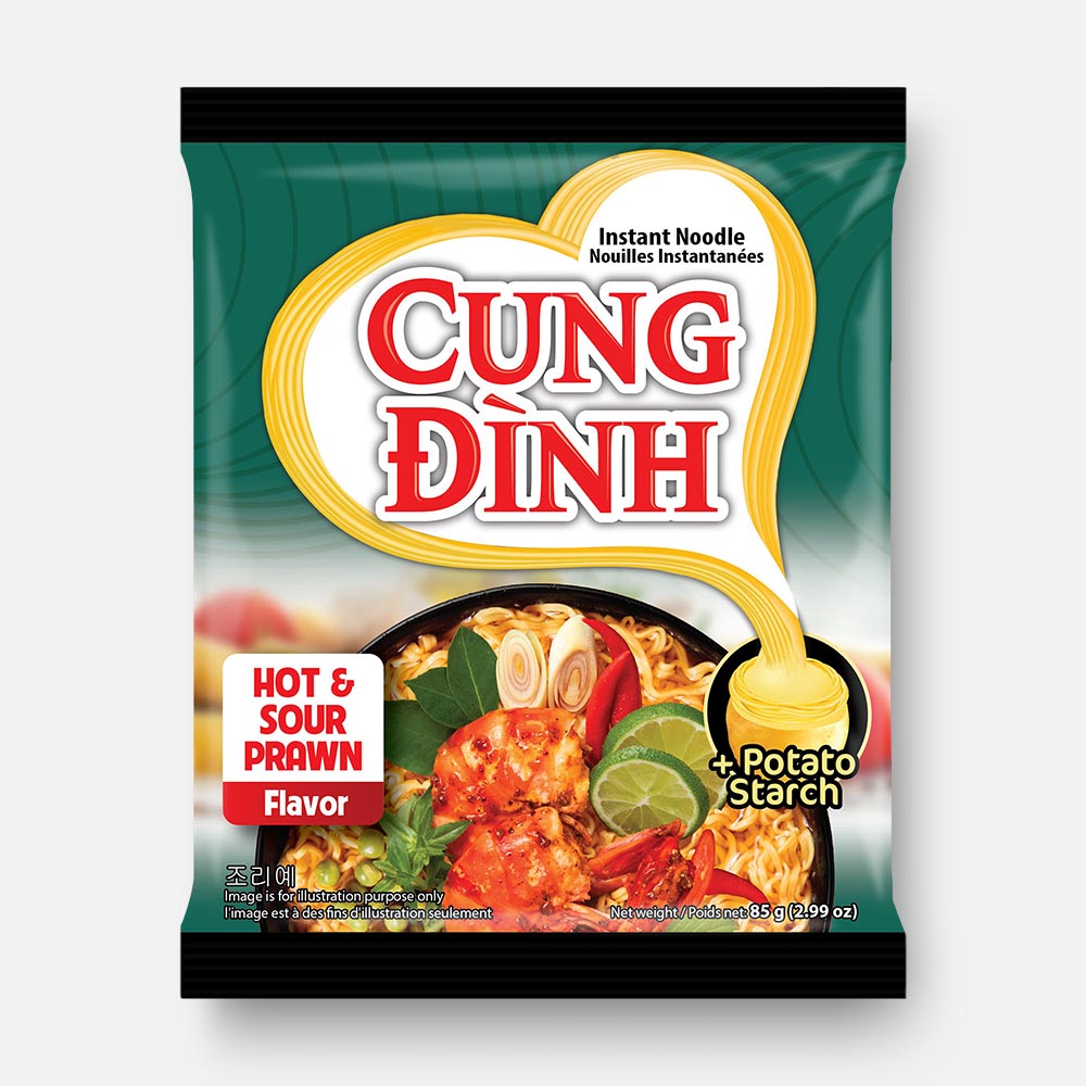 

Лапша Cung Dinh, кисло-острые креветки, быстрого приготовления, Вьетнам, 85 г