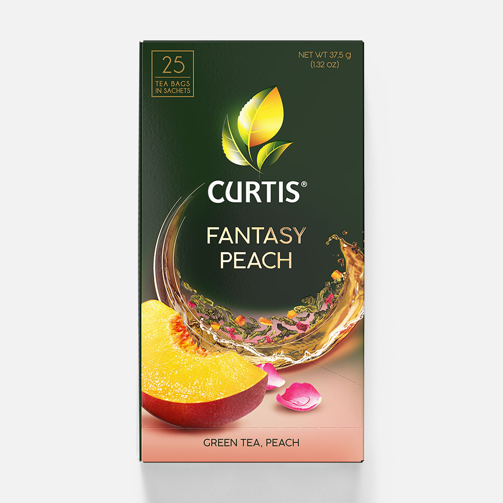 Зеленый чай Curtis, Fantasy Peach, в пакетиках, 25 шт.