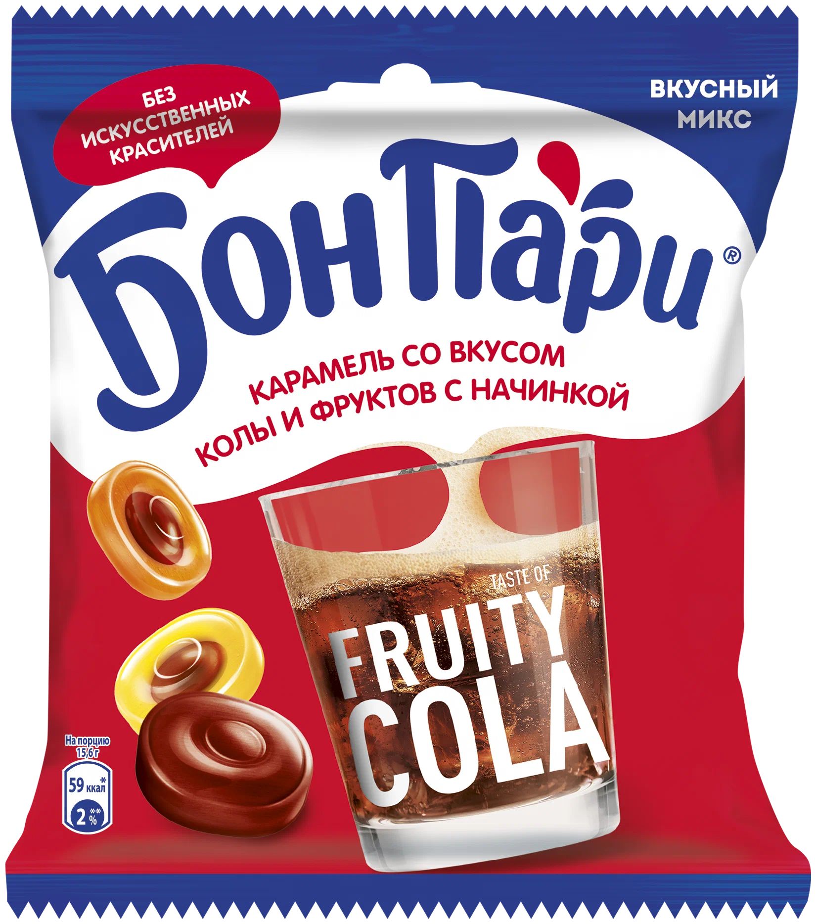 Карамель Бон Пари Taste of Fruity Cola со вкусом колы-фруктов 200 г