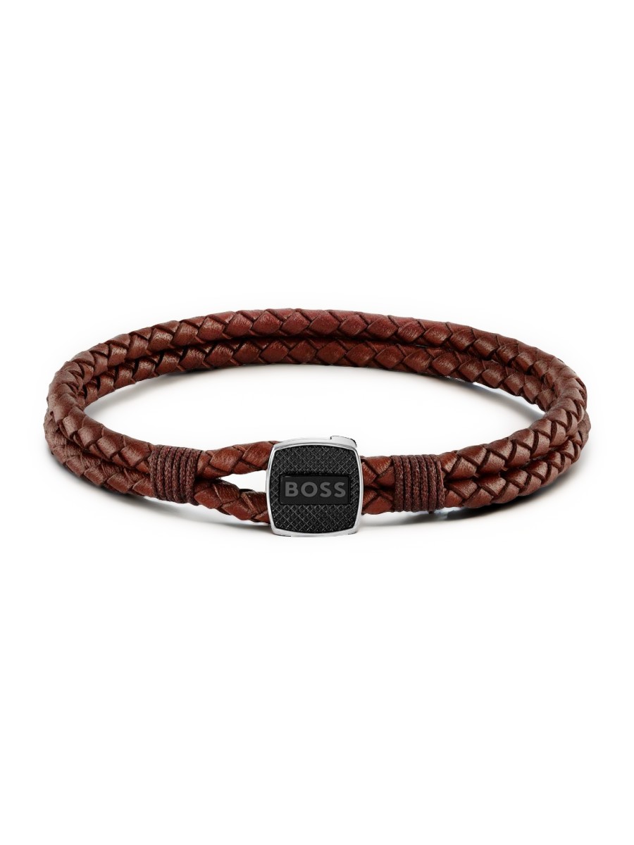 Браслет из кожи/стали р. 19 HUGO BOSS 1580048M