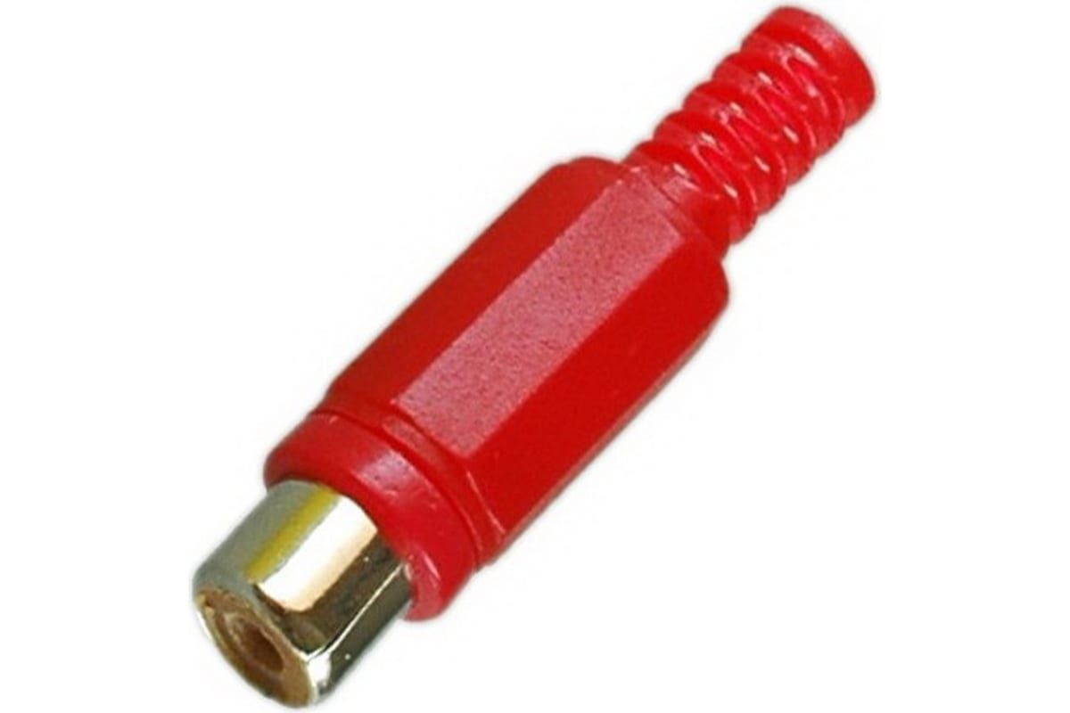 

Разъем RCA гнездо Pro Legend пластик на кабель, красный, PL2154