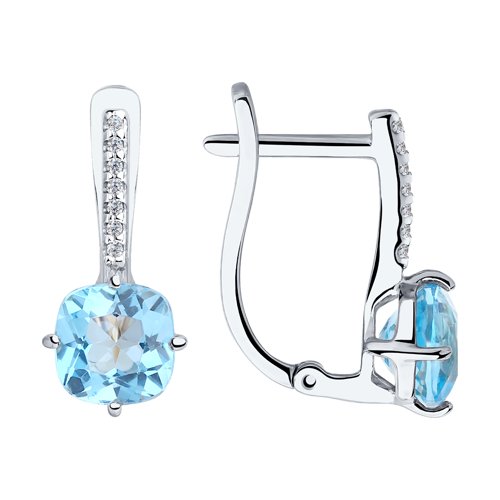 

Серьги из золота TEO MAORI 8725861-3, топаз/фианит, 8725861-3
